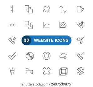 Collection of web interface icons. Web User Interface Flat Icons. 