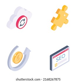 Collection of Web Isometric Icons

