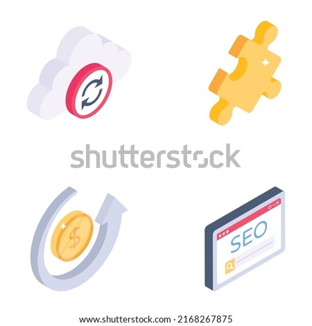Collection of Web Isometric Icons


