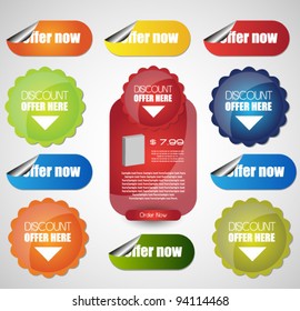 collection of web stickers labels and banners