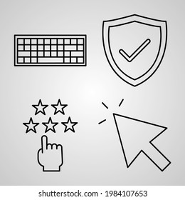 Collection of Web Symbols in Outline Style
