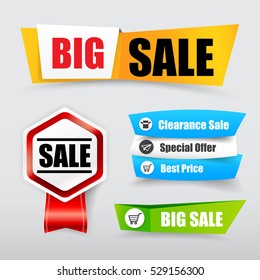Collection of web tag banner for promotion sale and discount vector illustration eps10