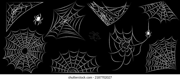 Collection of webs for Halloween holiday decoration.