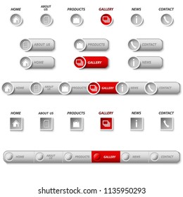 Collection website navigation in silver design template