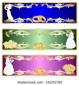 Collection of wedding cards. Illustrations on a white background.