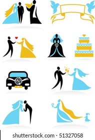 Collection of wedding   icons