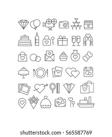 Collection of wedding icons