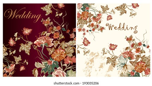 Collection of wedding invitation cards for design