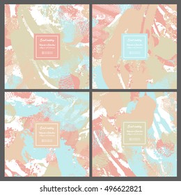 Collection wedding invitations of ink splatter.