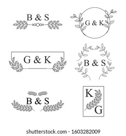 Collection of wedding monogram logos. - Vector