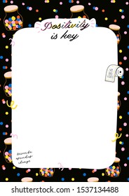 Collection of weekly or daily planner, note paper, to do list, stickers templates decorated by cute kids illustrations and inspirational quote. School scheduler and organizer. Flat vector