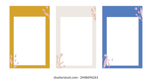 Colección de planificador semanal o diario, papel de notas, lista de tareas, Plantillas de pegatinas decoradas con ilustraciones florales. Planificador escolar y organizador. Vector plano