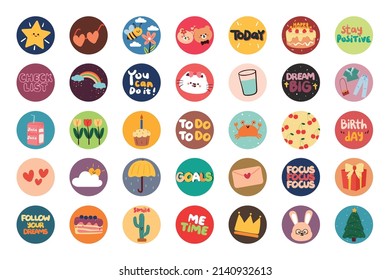 Collection of weekly or daily planner sticker, to do list, stickers templates. School scheduler and organizer
