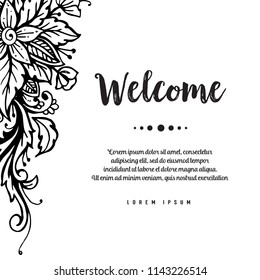 Collection of welcome card floral design vector illustration