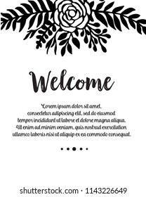 Collection of welcome card floral design vector illustration