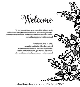 Collection of welcome card floral design vector illustration