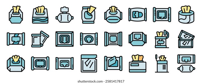 Collection of wet wipes packages presenting various dispensing methods, shapes, and styles, highlighting the diverse options available for hygiene and cleaning