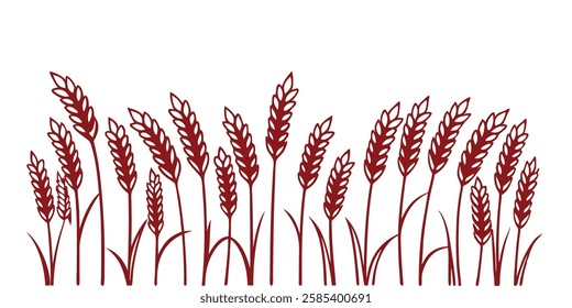 Collection of Wheat Ear Silhouette Hand Drawn Nature Illustration. Hand-Drawn Wheat Ear Silhouettes, Nature Illustration, Rustic Grain Plant Clipart