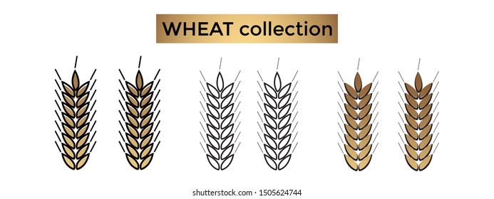 collection of wheat farm logos