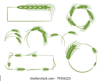 Collection of wheat frames for your design