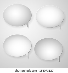 collection of white blank clear speech bubbles