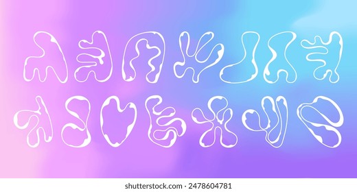Colección de Elementos modernos brutales blancos de Formas redondas de lujo. Conjunto de Elementos de forma de fluido geométrico abstracto mínimo. Diseño brutal. ilustración de stock de Vector