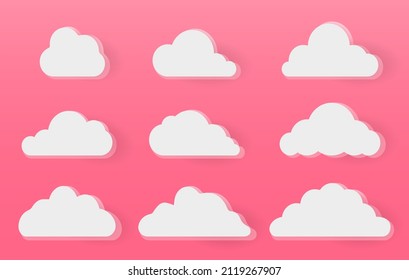 Collection of white cloud icon with 3d style. set of cloud background.
clouds icon vector illustration