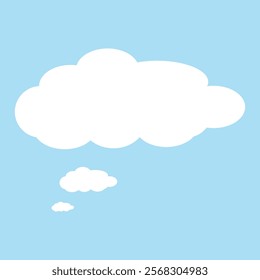 Collection of white cloud illustrations. Vector set of cartoon clouds in flat design. Cloud icon. Eps 10.