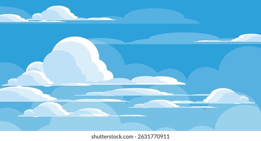 Collection of white cloud illustrations. Vector set of cartoon clouds in flat design.Cloud