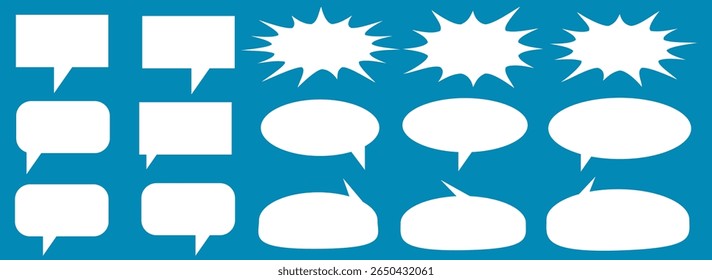 Collection of white cloud illustrations. Vector set of cartoon clouds in flat design.Cloud.