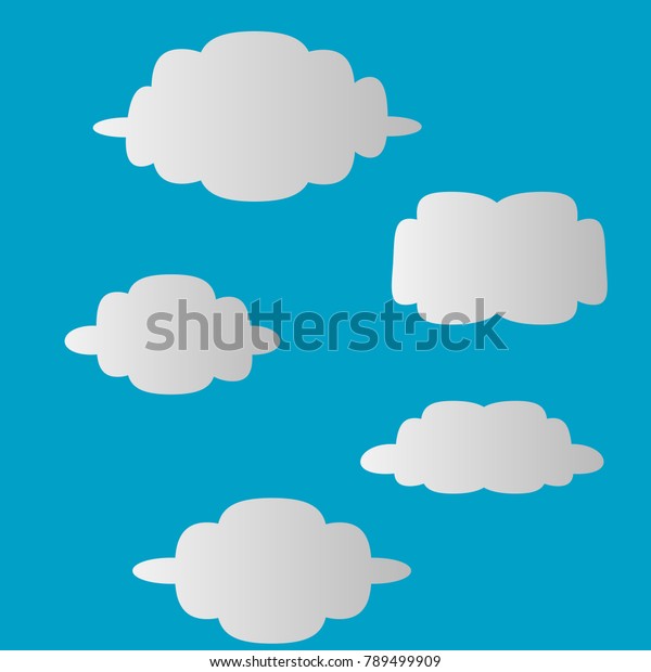 Collection White Clouds Set Illustration Isolated Stock Vector (royalty 