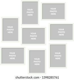 collection of white frame photo illustration vector