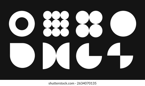 Collection of White Geometric Shapes for Design Purposes