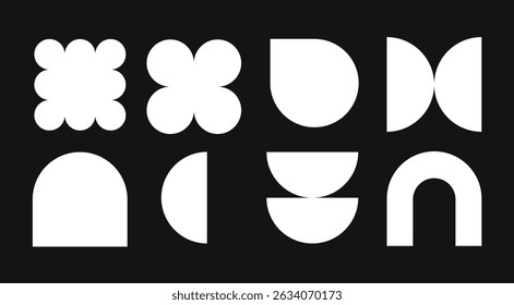 Collection of White Geometric Shapes for Design Purposes