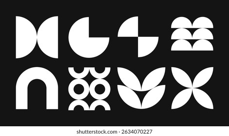 Collection of White Geometric Shapes for Design Purposes