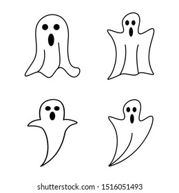COLLECTION OF WHITE GHOSTS HALLOWEEN