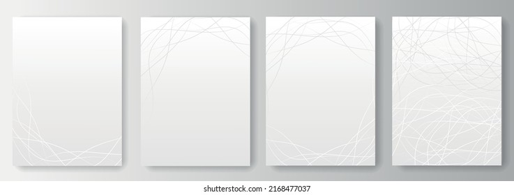 Colección de fondo gris blanco con ondas de líneas abstractas