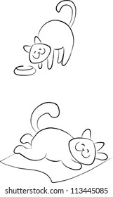 collection of white kittens. vector