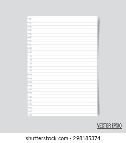 Collection of white note papers, ready for your message. Vector illustration.