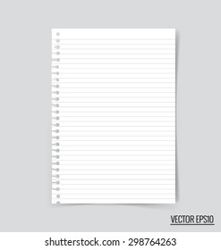 Collection of white note papers, ready for your message. Vector illustration.