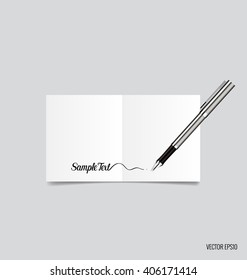 Collection of white note papers, ready for your message. Vector illustration.