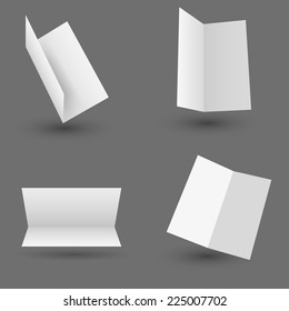 Collection of white paper isolated on gray