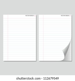 Collection of white papers, ready for your message. Vector illustration.