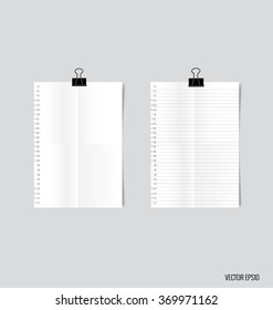 Collection of white papers, ready for your message. Vector illustration.