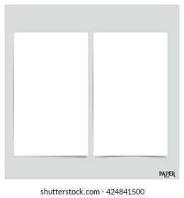 Collection of white papers, ready for your message. Vector illustration.