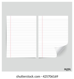 Collection of white papers, ready for your message. Vector illustration.
