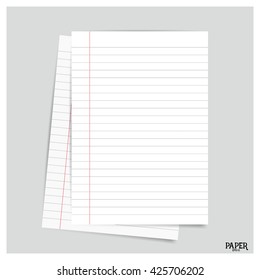 Collection of white papers, ready for your message. Vector illustration.
