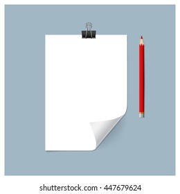Collection of white papers, ready for your message. Vector illustration.