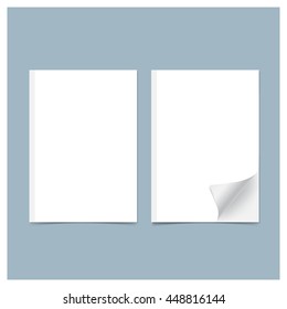 Collection of white papers, ready for your message. Vector illustration.