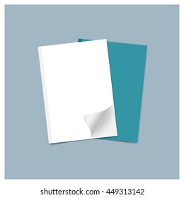 Collection of white papers, ready for your message. Vector illustration.